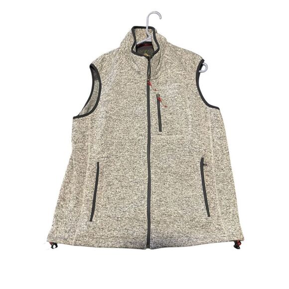 Orvis Mens Gray Heather Full Zip Fleece Sweater Vest Size Large - Picture 1 of 11